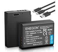 ENEGON LP-E10 - Batterie ricambio USB-C 1500mAh per Canon LP-E10 | compatibili con Canon EOS 1100D 1200D 1300D 1500D 2000D 3000D 400D Kiss X50 X70 EOS Rebel T5 T6 T7