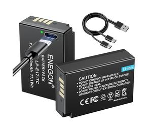 ENEGON LP-E17 Tipo C Puerto de Carga Batería para Carga para Canon EOS R10, R8, RP, R50, R100, 200D, 250D,77D, 750D, 760D, 8000D, M3, M5, M6, Rebel SL2, T6i, T6s, T7i