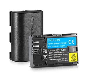 ENEGON LP-E6NH Batteries Li-ION Haute capacité 3000mAh, Batterie de Remplacement pour EOS R, R5C, 5D Mark II, 5D III, 5D IV, 5DS, 5DSR, 6D, 7D, 7D II, 7D III, 80D, 70D, 60D, 60Da, XC10, XC15