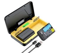 ENEGON LP-E6NH Set di 2 batterie (2×3000mAh) e caricabatterie rapido da 20W, compatibile con Canon EOS R5, R6, R7, R, 5D, 6D, 7D, 60D, 70D, 80D, 90D, XC10, XC15, con display LCD