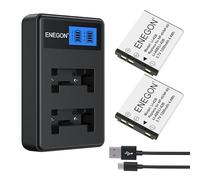 ENEGON NP-45 NP-45A NP-45B NP-45S Batteria(2 x1200mAh) e kit di carica Compatibile con Olympus Li-40B Li-42B Nikon EN-EL10 Fujifilm INSTAX Mini 90 Fuji FinePix XP20 XP80 XP120 T350 T500 T510 J15 J100