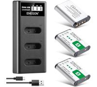 ENEGON NP-BX1 Set di 3 batterie da 1300 mAh e caricatore LCD per Sony NP-BX1 e Sony ZV-1, Cyber-Shot DSC-RX100, DSC-RX100 II/III/M4/M5/M6/M7////VA, DSC-RX100M II, HDR-CX44 2005 g