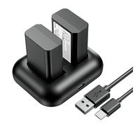 ENEGON NP-FW50 (2 pezzi) Batteria da 1300mAh e Caricatore Dual USB per Sony ZV-E10, A6000, A6500, A6300, A6400, A7, A7II, A7RII, A7SII, A7S, A7S2, A7R, A7R2, A55, A5100, A5000, A3000, A55, RX10