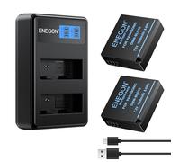 ENEGON Pack da 2 DMW-BLE9 DMW-BLG10 1200mAh Batteria e caricabatteria, cavo USB-C e display LCD, per Panasonic Lumix DC-LX100 II, TZ202, TZ101, TZ99, TZ91, TZ81, DMC-GX7, DMC-GX9, DMC-GX80, DMC-GX85