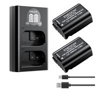 ENEGON Set Batteria DMW-BLK22 da 2400mAh e Doppio Caricabatterie, con cavo USB-Micro e Display LCD, per fotocamere Panasonic Lumix DC-S5 II/IIX, GH5 II, GH6, GH7, S5M2, GH5M2, S9 (Confezione da 2)