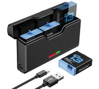 ENEGON Set batteria per Hero 13 Black/Enduro - 3 × 2400 mAh batteria ad alte prestazioni con lunga durata e caricatore USB C a 3 canali