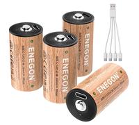 ENEGON Set di 4 Batterie Ricaricabili Tipo C 1.5V Litio 7200 mWh Alta Capacità con Cavo di Ricarica USB-C per Giocattoli e Torce