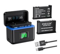 ENEGON Set di batterie di ricambio per Insta360 X5, 2800 mAh, 2 batterie con display LCD, caricatore e scatola