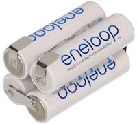 Eneloop Aa F2x2 Cubo BK-3MCCE con Coda di Saldatura Modellismo Pacco 4,8V NI-MH