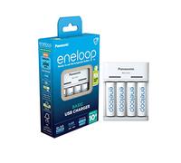 ENELOOP BQ-CC61C - Caricabatterie da tavolo, NiMh, USB-in, incl. 4 batterie AA (Mig