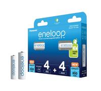eneloop Batterie Ricaricabili Ni MH 4 AA 2000 mAh 4 AAA 800 mAh Combo Pack 8