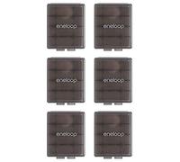 Eneloop Panasonic BQ-CASEK6SA Pro - Custodie per batteria con capacità 4AA o 5AAA, 6 pezzi, colore: Grigio ossidiana