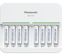 Eneloop Panasonic K-KJ63M3A8BA Batteria Ricaricabile Avanzata 8 Posizioni Caricabatterie Rapido 5 Ore con 8 Luci di Ricarica LED con 8 Batterie AAA