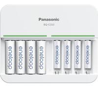 Eneloop Panasonic K-KJ63MCC44A Batteria Ricaricabile Avanzata 8 Posizioni Caricabatterie Rapido 5 Ore con 8 LED con Batterie 4AA e 4 AAA