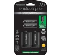 Eneloop Panasonic K-KJS1KHA2BA - Adattatori per batterie AA 2100 cicli Ni-MH pre-caricate, confezione da 2 con 2 adattatori D