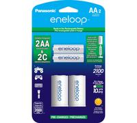 ENELOOP Panasonic K-KJS2MCA2BA C Dimensione Adattanti della batteria AA 2100 Ciclo Ni-MH batterie ricaricabili pre-cariche 2 pacchetto con adattatori