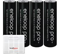 Eneloop Pro BK-3HCCE/4BE Confezione da 4 Batterie Mignon AA 2450 custodia Kraftmax inclusa
