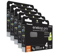 Eneloop Pro - Set di 5 batterie ricaricabili AA da 2500 mAh + scatola di immagazzinaggio