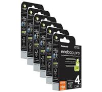 Eneloop Pro - Set di 6 batterie ricaricabili, 2500 mAh, 1,2 V, 1,2 V, 4 pezzi