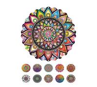 ENEN 3D Campanelli Eolici, Campane A Vento per Esterno, Metal Wind Spinner Rotante Fluente-Light Effect Design Campanelli eolici per Decorazione Giardino Cortile, Mandala Colorato (Nero)