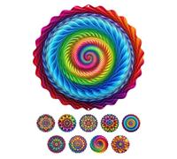 ENEN 3D Campanelli Eolici, Campane A Vento per Esterno, Metal Wind Spinner Rotante Fluente-Light Effect Design Campanelli eolici per Decorazione Giardino Cortile, Mandala Boemia (Blu)