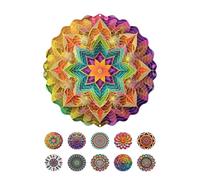 ENEN 3D Campanelli Eolici, Campane A Vento per Esterno, Metal Wind Spinner Rotante Fluente-Light Effect Design Campanelli eolici per Decorazione Giardino Cortile, Mandala Colorato (Foglia)