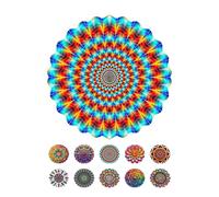 ENEN 3D Campanelli Eolici, Campane A Vento per Esterno, Metal Wind Spinner Rotante Fluente-Light Effect Design Campanelli eolici per Decorazione Giardino Cortile, Mandala Colorato (Blu)