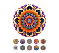 ENEN 3D Campanelli Eolici, Campane A Vento per Esterno, Metal Wind Spinner Rotante Fluente-Light Effect Design Campanelli eolici per Decorazione Giardino Cortile, Mandala Colorato (Retro)