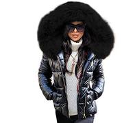 ENEN Cappotto Piumino Cotone Imbottito Parka Cappuccio Donna Invernali Elegante Giubbotto Trincea Addensare Caldo Leggero Piuma Maniche Lunghe Felpa Giacca Outwear (Nero 1,3XL)