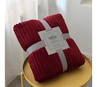 ENEN Coperta Invernale in Pile di Flanella, Coperta Stile a Strisce Coperta Fluffy Morbida Comfort Copridivano di Microfibra Tutte Le Stagioni per Letto e Divano (70x100cm,Bordeaux)
