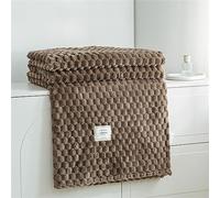 ENEN Coperta Morbida Plaid in Pile di Flanella, Coperta Waffle Fluffy Comfort di Microfibra Tutte Le Stagioni per Letto Matrimoniale e Divano (caffè Scuro,100 * 120cm)