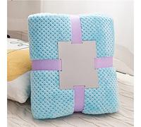 ENEN Coperta Morbida Plaid in Pile di Flanella, Coperta Waffle Fluffy Comfort di Microfibra Tutte Le Stagioni per Letto Matrimoniale e Divano (70x100cm,Cielo Blu)