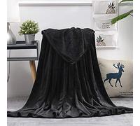 ENEN Coperta Morbida Plaid in Pile di Flanella, Multifunzionale Coperta Fluffy Comfort Copridivano di Microfibra Tutte Le Stagioni per Letto Matrimoniale e Divano (70x100cm,Nero)