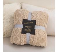 ENEN Flanella Coperta Plaid Pile Morbida Calda di Microfibra Letto Jacquard Copertina Invernale Singolo Matrimoniale per Divano Coperta Morbida Leggera (Cachi,70x100)