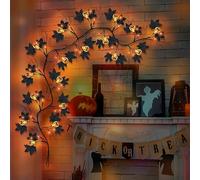 ENEN Halloween 1,8m Catena Luminosa Interno con Batteria, Luci del Ramo Pieghevole LED Stringa Luci, per Luci Decorative per la Casa, Matrimonio, Decorazione per Feste (Zucca,1)