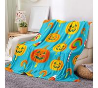 ENEN Halloween Coperta Plaid Pile Morbida Calda Flanella di Microfibra Letto Copertina Trick or Treat Invernale Singolo Matrimoniale per Divano Coperta (Lecca lecca,180x220cm)