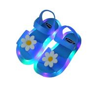 ENEN Sandali con Luci LED Bambina Scarpe da Spiaggia Ragnetto Mare Estate Sabot Gomma Scarpette da Scoglio Antiscivolo Leggere per Piscina Vacanze (Fiori blu,34)