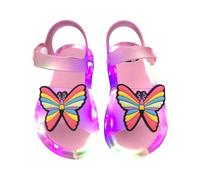 ENEN Sandali con Luci LED Bambina Scarpe da Spiaggia Ragnetto Mare Estate Sabot Gomma Scarpette da Scoglio Antiscivolo Leggere per Piscina Vacanze (Farfalla,32)