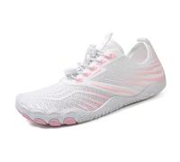 ENEN Scarpe Mare Scoglio Donna Uomo 36-42, Scarpe per Il Mare Donna Uomo Leggero Antiscivolo Traspirante Asciugatura Rapida per Surf Nuoto Spiaggia Alpinismo (37,812 Bianco Rosa)