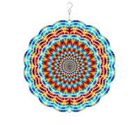 ENEN Stile 3D Campanelli Eolici, Campane A Vento per Esterno, Metal Wind Spinner Rotante Fluente-Light Effect Design Campanelli eolici per Decorazione Giardino Cortile Regalo Creativo (Mandala,1PC)