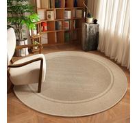 ENEN Tappeto Rotondo per Soggiorno Grande Stampa Beige Minimalista Moderno Tappeti Salotto a Pelo Corto Antiscivolo Lavabile Non Pelucchi per Cucina, Camera da Letto, Corridoio (Stile 1,100cm)
