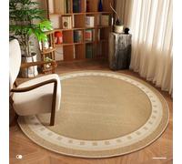 ENEN Tappeto Rotondo per Soggiorno Grande Stampa Beige Minimalista Moderno Tappeti Salotto a Pelo Corto Antiscivolo Lavabile Non Pelucchi per Cucina, Camera da Letto, Corridoio (Stile 8,120cm)