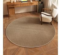 ENEN Tappeto Rotondo per Soggiorno Grande Stampa Beige Minimalista Moderno Tappeti Salotto a Pelo Corto Antiscivolo Lavabile Non Pelucchi per Cucina, Camera da Letto, Corridoio (Stile 2,120cm)