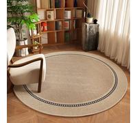 ENEN Tappeto Rotondo per Soggiorno Grande Stampa Beige Minimalista Moderno Tappeti Salotto a Pelo Corto Antiscivolo Lavabile Non Pelucchi per Cucina, Camera da Letto, Corridoio (Stile 4,140cm)