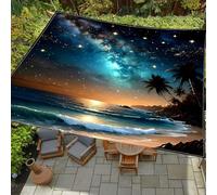 ENEN Vela Ombreggiante Impermeabile, 3D Cielo Stellato Vele Ombreggianti Tenda a Vela per Esterno con 4 Corde, Telo Tenda da Sole Vela Ombreggiante per Giardino (Mezzanotte,200x200cm)