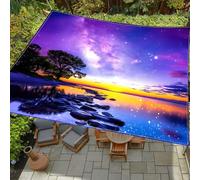ENEN Vela Ombreggiante Impermeabile, 3D Cielo Stellato Vele Ombreggianti Tenda a Vela per Esterno con 4 Corde, Telo Tenda da Sole Vela Ombreggiante per Giardino (Viola,200x240cm)