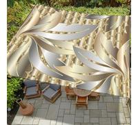 ENEN Vela Ombreggiante Impermeabile, 3D Foglia Vele Ombreggianti Tenda a Vela per Esterno con 4 Corde, Telo Tenda da Sole Vela Ombreggiante per Terrazza, Giardino (Oro,180x180cm)