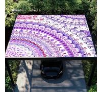 ENEN Vela Ombreggiante Impermeabile, Geometria Mandala Vele Ombreggianti Rettangolo Tenda a Vela per Esterno Telo Tenda da Sole, Vela Ombreggiante per Giardino Terrazza (Bianco,2x2.4m)