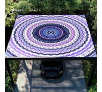 ENEN Vela Ombreggiante Impermeabile, Geometria Mandala Vele Ombreggianti Rettangolo Tenda a Vela per Esterno Telo Tenda da Sole, Vela Ombreggiante per Giardino Terrazza (Elegante,1.5x1.5m)