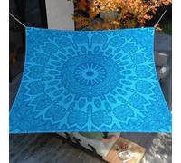 ENEN Vela Ombreggiante Impermeabile, Ombreggianti Tenda a Vela per Esterno 3D Mandala Telo Tenda da Sole, Resistente Agli Strappi Vela Ombreggiante per Giardino (Blu,150x150cm)